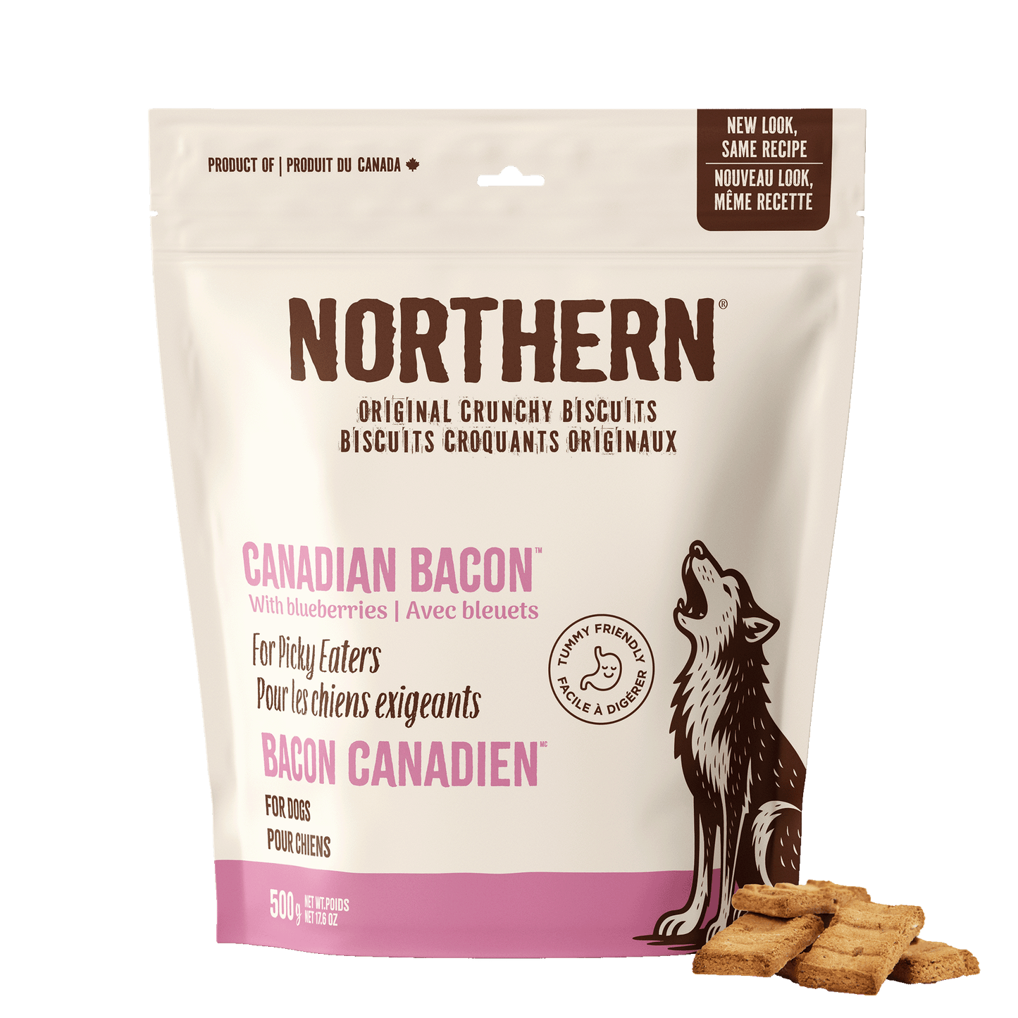 Canadian Bacon with Blueberries Biscuits