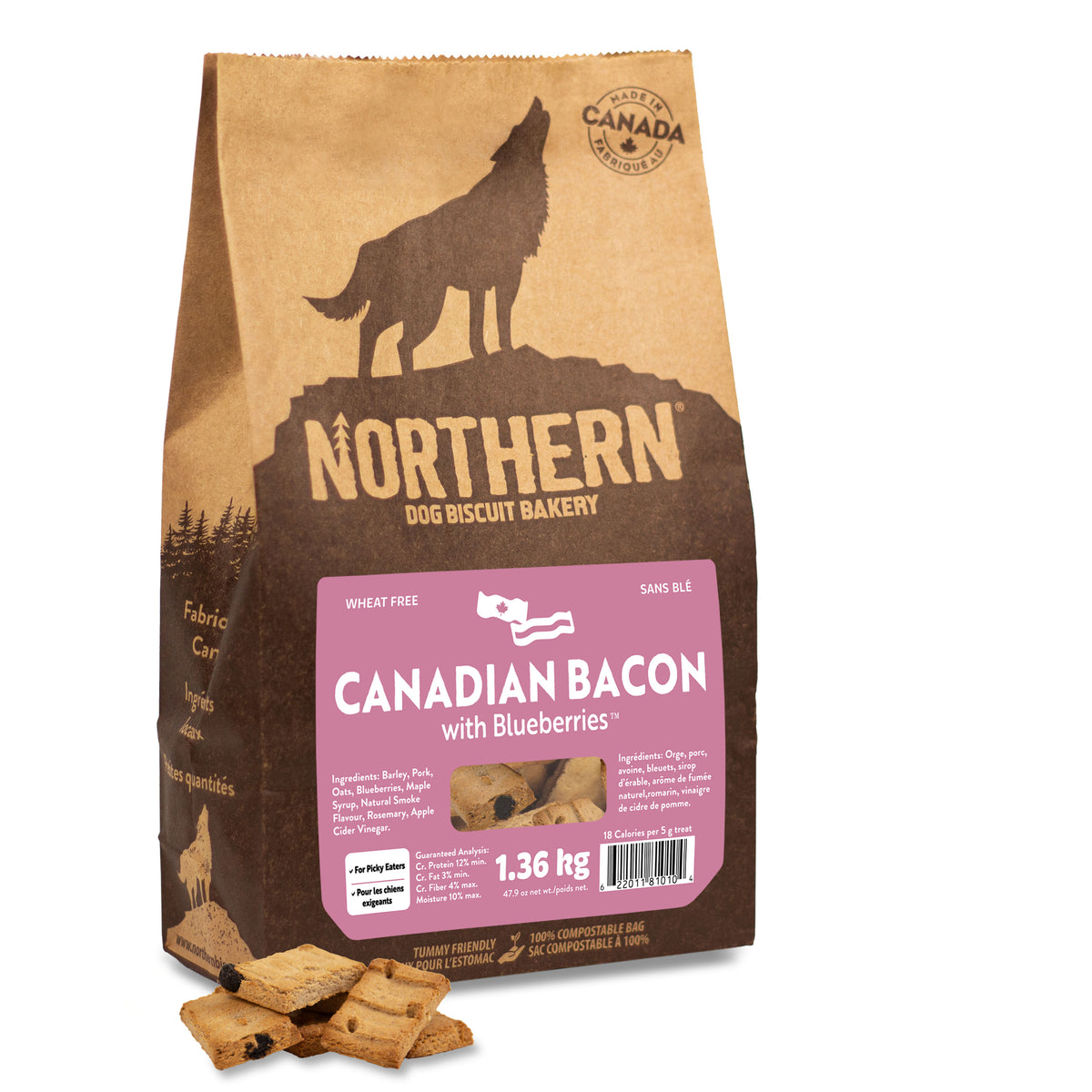 Super Snacker Canadian Bacon with Blueberries Biscuits Super Snacker Size – Northern ...