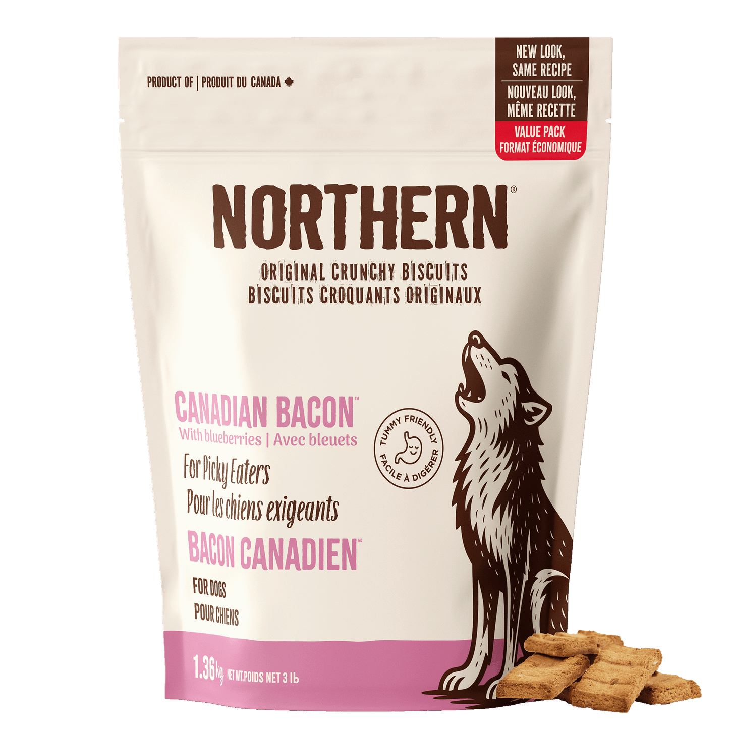 Canadian Bacon with Blueberries Biscuits