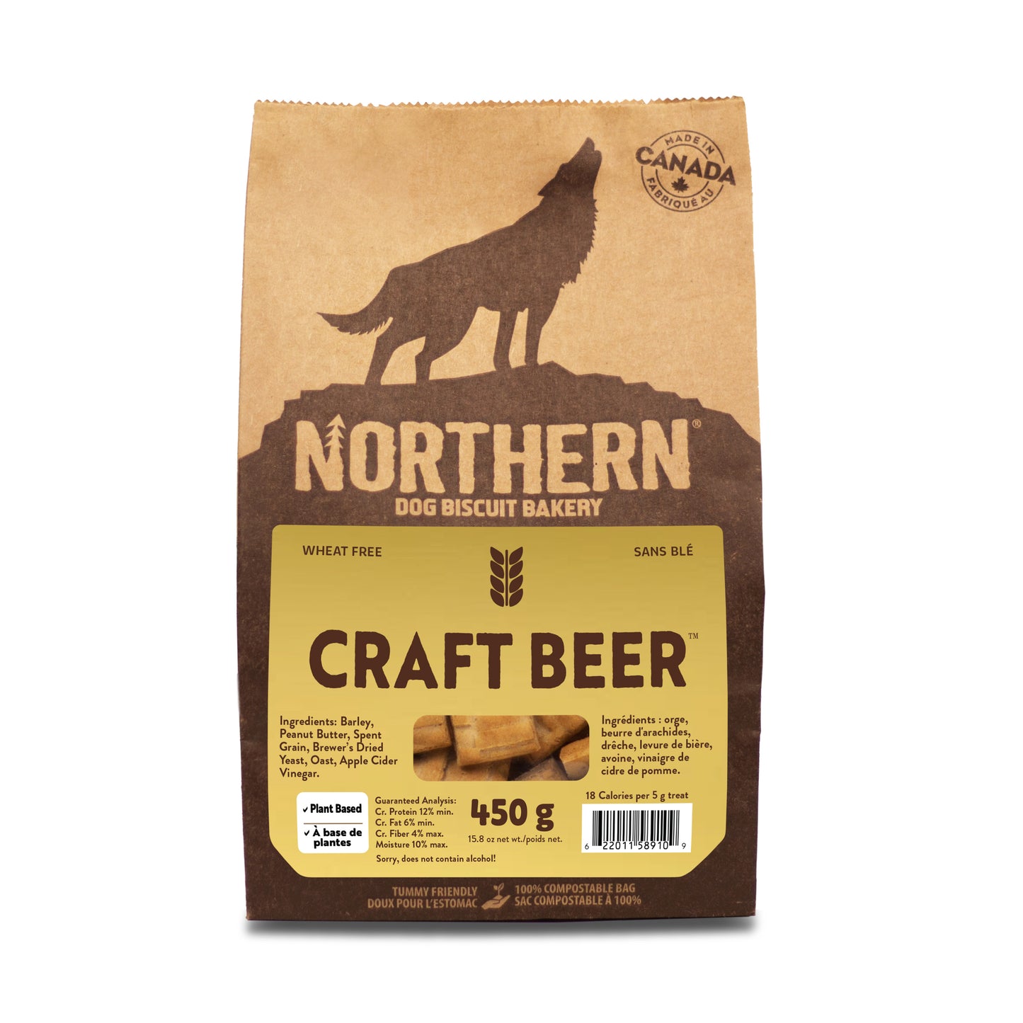 Craft Beer dog biscuit-Gold label-product photo with front view