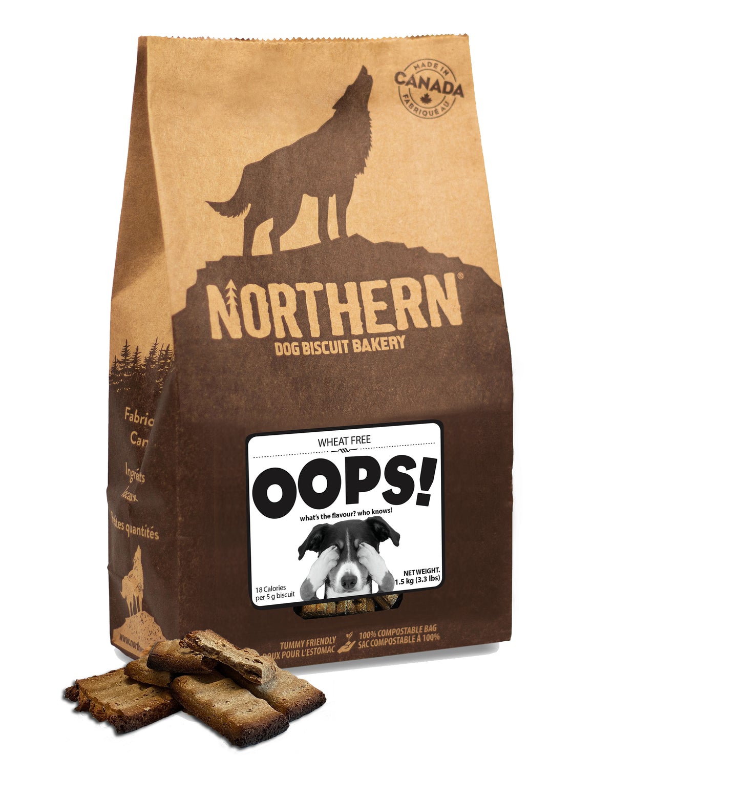 OOPS! 3 kg Dog Biscuits side view 