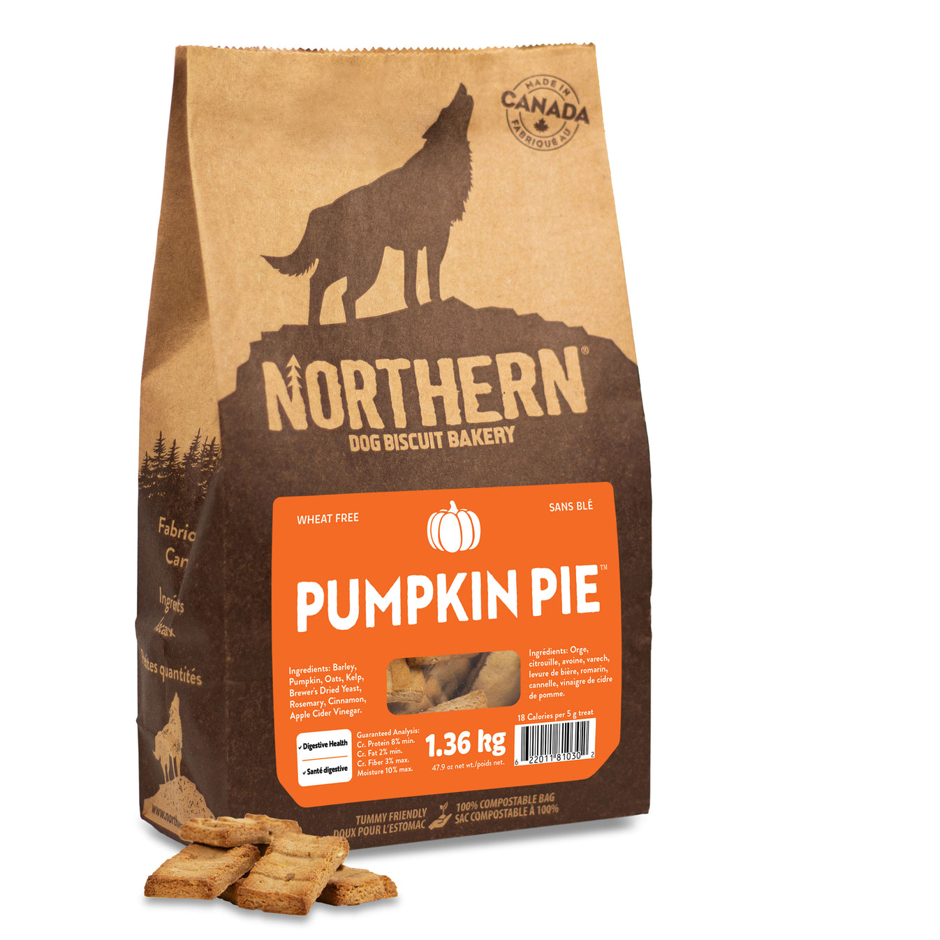 Pumpkin Pie Biscuits Super Snacker Size Northern Dog Biscuit Bakery